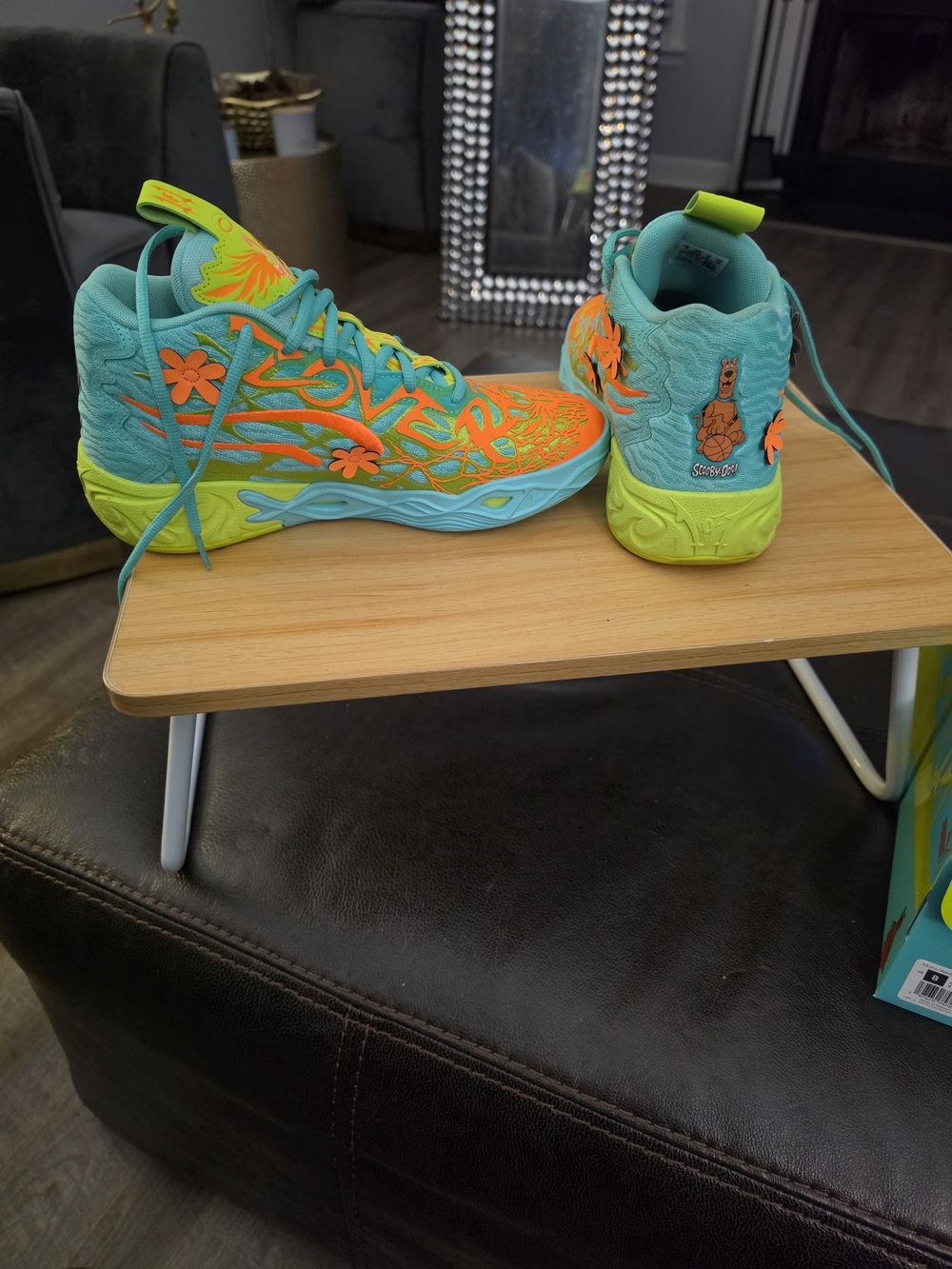 Scooby-Doo x Basketball Turquoise & Neon Orange Women's Sneakers
